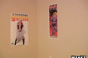 Teeny light haired floozy puts on different garments