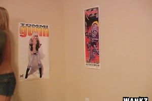 Teeny light haired floozy puts on different garments