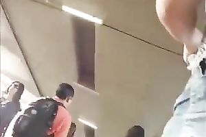 Cutie with big a-hole receives caught on my hidden livecam in a public place