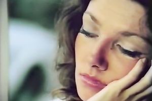 Sweet brunette hair angel rides hard cock of sexually excited dude in bedroom