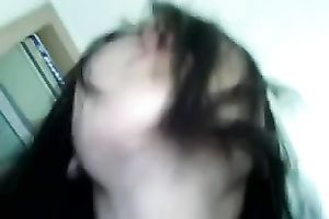 Amateur brunette hair honey groans sweetly whilst riding my cock