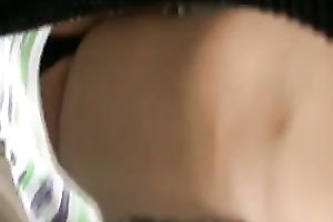 The admirable upskirt voyeur clip of a bulky BBC slut outdoors