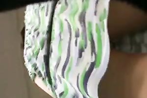 The admirable upskirt voyeur clip of a bulky BBC slut outdoors