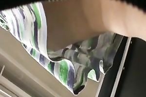 The admirable upskirt voyeur clip of a bulky BBC slut outdoors