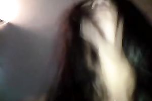 Brunette skank jumps on my penis after sucking my boner