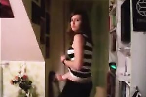 Floozy legal age teenager honey gets undressed in her hotel room on web camera