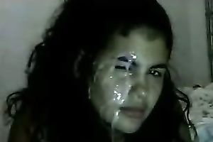 Huge bawdy facial for my flamboyant Indian girlfriend