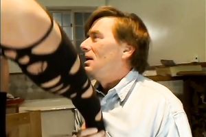 Two naughty juvenile hotties Naudia and Veronkia dominate one old stud