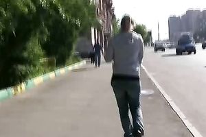 Public pissing outdoor solo clip with dissolute wench Irina