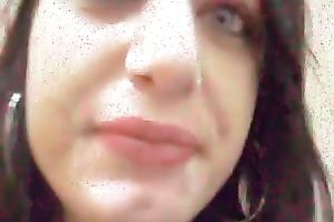 Brunette wench sucks my boner and eats the sex cream which this babe receives