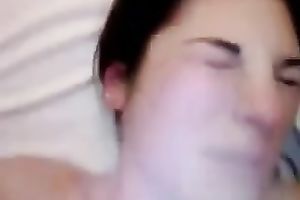 Brunette call-girl sucks my dong and titfucks it diligently