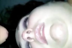 Brunette big beautiful woman favours me with a deepthroat oral-job in POV episode