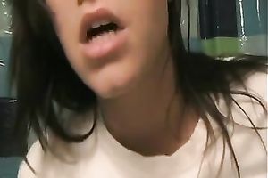 Stunning erotic act with brunette honey engulfing her fingers