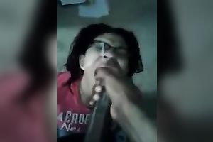 Nerdy dark hotwife is on her knees thirsty for cumload