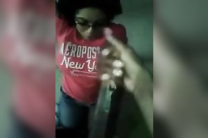 Nerdy dark hotwife is on her knees thirsty for cumload