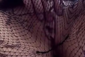 Playing with my nice snatch whilst wearing lace hose