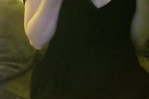 Me, rubbing my teats and fingering my hairless love tunnel