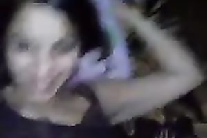 Lovely brunette receives her taut snatch stretched out