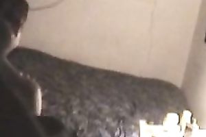 Hidden livecam scene with my lascivious GF working on my pecker