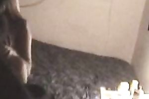 Hidden livecam scene with my lascivious GF working on my pecker