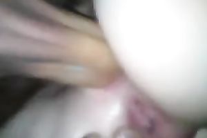 My excited hubby drills my asshole after I give him hand