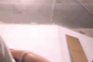 Demonstrating my oiled a-hole during the time that taking some exercises