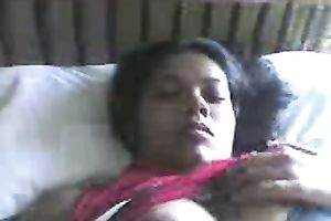 My breasty Indian hotwife likes to play with her assets