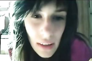 Young brunette hair sweetheart so desirous to show her cookie and butthole