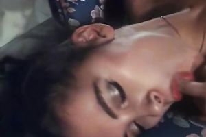 Sexy babe in white underware gets her love tunnel licked in retro video