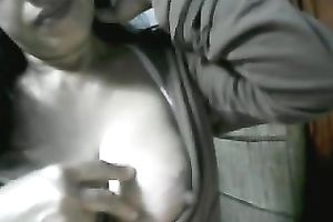 49 year old Filipino woman shows off her large scoops on webcam