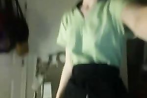 Nerdy redhead stumpet undresses on web camera like a diva