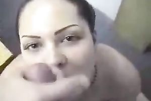 Slutty BBC slut who works with me in dining facility sucks the dong