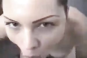 Slutty BBC slut who works with me in dining facility sucks the dong