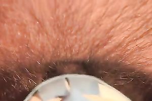 Homemade close up movie scene with me toying my shaggy pussy