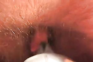 Homemade close up movie scene with me toying my shaggy pussy