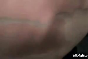 Black-haired harlot blows and receives facialed in the toiled