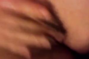 My lewd BBC slut fingers her pussy after engulfing my prick