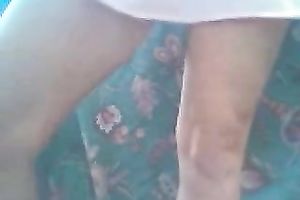 Blonde cutie sucks a popcicle and rubs her clit with it