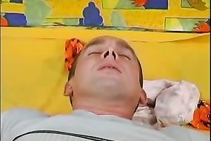 Teenage golden-haired sweetie rides hard jock like a real cowgirl