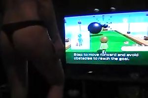 Big nice-looking soft scoops of a white amateur wife on web camera