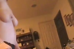 Big nice-looking soft scoops of a white amateur wife on web camera