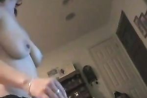 Big nice-looking soft scoops of a white amateur wife on web camera