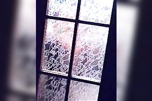 My potbellied lover lets me film her putting her brassiere and pants on