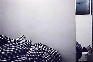 My potbellied lover lets me film her putting her brassiere and pants on