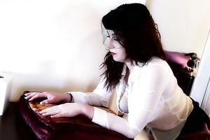 My corpulent secretary acquires spanked by me and enjoys it a lot