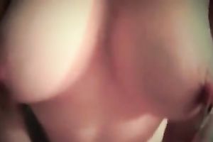 Sexy wifey with clamps on her teats is riding my rod like a cowgirl