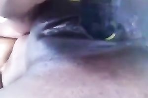 My lewd swarthy GF toys her moist bald pussy to agonorgasmos