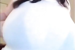 Playing with my massive natural jugs in cam solo movie