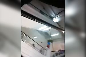 Following hawt Korean playgirl in hot short jeans petticoat