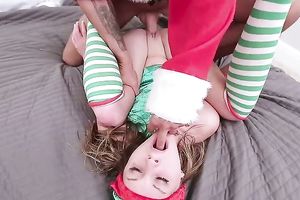 Bad Santa bonks sexual elf in missionary position